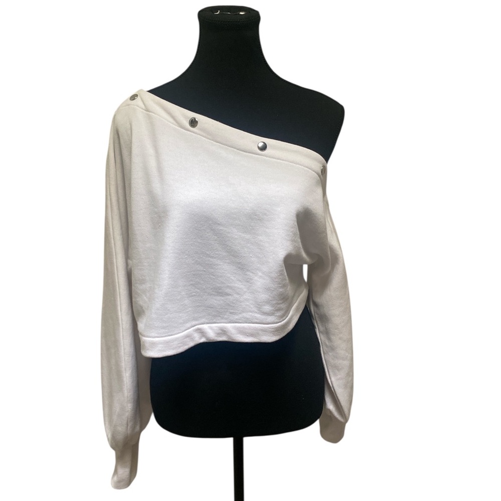 Jennifer Lopez White Off-the-Shoulder Sweater NWT M